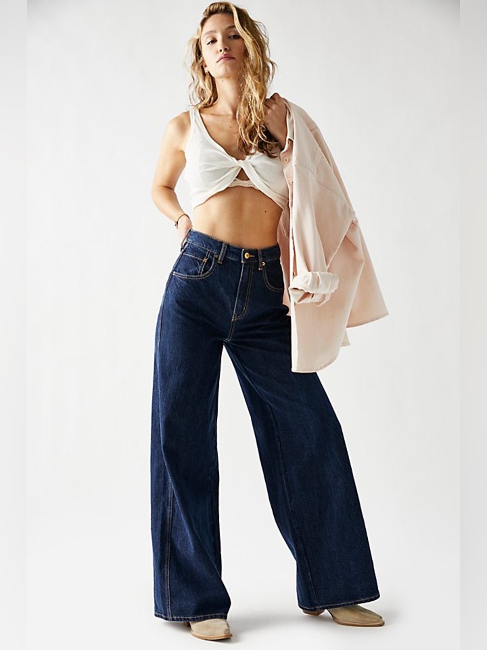 The CRVY Collection By We The Free - Gia Wide-Leg Jeans Size 29